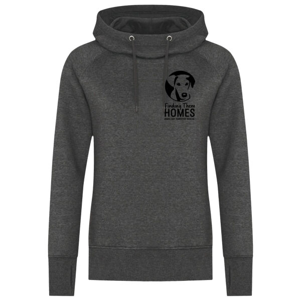 Ladies Hoodie Black Logo Thumbnail