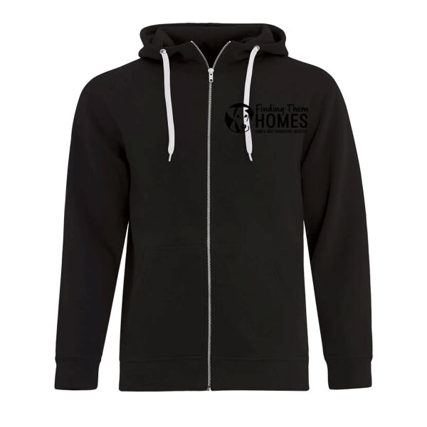 Ladies Zipup Black Long Logo  Thumbnail